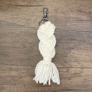 Handcrafted White Keychain Accessory